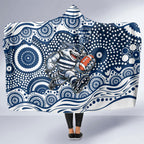 Geelong Cats Hooded Blanket Aboriginal Dot Pattern - Football Mascot Heritage Pride