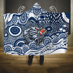 Geelong Cats Hooded Blanket Aboriginal Dot Pattern - Football Mascot Heritage Pride