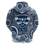 Geelong Cats Hoodie Aboriginal Dot Pattern - Football Mascot Heritage Pride