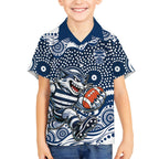 Geelong Cats Kid Hawaiian Shirt Aboriginal Dot Pattern - Football Mascot Heritage Pride