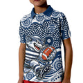 Geelong Cats Kid Polo Shirt Aboriginal Dot Pattern - Football Mascot Heritage Pride