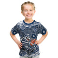 Geelong Cats Kid T Shirt Aboriginal Dot Pattern - Football Mascot Heritage Pride