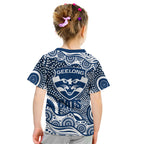 Geelong Cats Kid T Shirt Aboriginal Dot Pattern - Football Mascot Heritage Pride