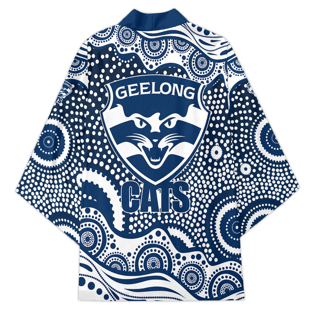 Geelong Cats Kimono Aboriginal Dot Pattern - Football Mascot Heritage Pride