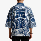 Geelong Cats Kimono Aboriginal Dot Pattern - Football Mascot Heritage Pride