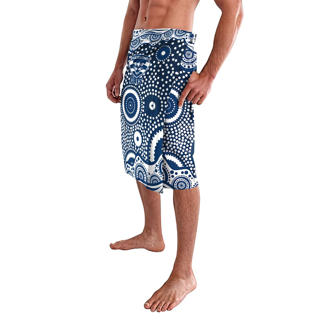 Geelong Cats Lavalava Aboriginal Dot Pattern - Football Mascot Heritage Pride