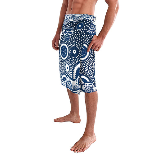 Geelong Cats Lavalava Aboriginal Dot Pattern - Football Mascot Heritage Pride