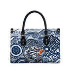 Geelong Cats Leather Bag Aboriginal Dot Pattern - Football Mascot Heritage Pride