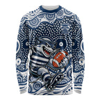 Geelong Cats Long Sleeve Shirt Aboriginal Dot Pattern - Football Mascot Heritage Pride