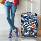 Geelong Cats Luggage Cover Aboriginal Dot Pattern - Football Mascot Heritage Pride