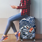 Geelong Cats Luggage Cover Aboriginal Dot Pattern - Football Mascot Heritage Pride