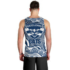 Geelong Cats Men Tank Top Aboriginal Dot Pattern - Football Mascot Heritage Pride
