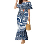 Geelong Cats Mermaid Dress Aboriginal Dot Pattern - Football Mascot Heritage Pride