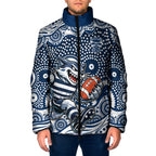 Geelong Cats Padded Jacket Aboriginal Dot Pattern - Football Mascot Heritage Pride