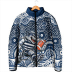 Geelong Cats Padded Jacket Aboriginal Dot Pattern - Football Mascot Heritage Pride