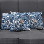 Geelong Cats Pillow Cover Aboriginal Dot Pattern - Football Mascot Heritage Pride