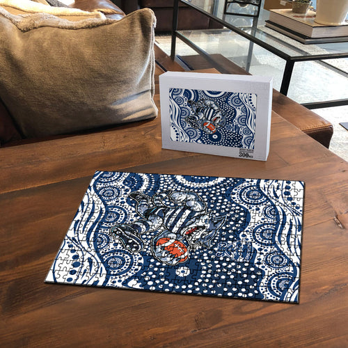 Geelong Cats Puzzle Aboriginal Dot Pattern - Football Mascot Heritage Pride