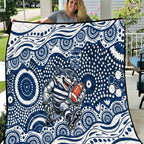 Geelong Cats Quilt Aboriginal Dot Pattern - Football Mascot Heritage Pride