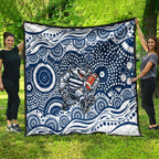 Geelong Cats Quilt Aboriginal Dot Pattern - Football Mascot Heritage Pride