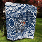 Geelong Cats Quilt Aboriginal Dot Pattern - Football Mascot Heritage Pride