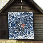 Geelong Cats Quilt Aboriginal Dot Pattern - Football Mascot Heritage Pride