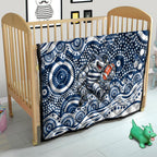 Geelong Cats Quilt Aboriginal Dot Pattern - Football Mascot Heritage Pride
