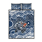 Geelong Cats Quilt Bed Set Aboriginal Dot Pattern - Football Mascot Heritage Pride