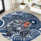 Geelong Cats Round Carpet Aboriginal Dot Pattern - Football Mascot Heritage Pride