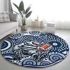Geelong Cats Round Carpet Aboriginal Dot Pattern - Football Mascot Heritage Pride