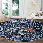 Geelong Cats Round Carpet Aboriginal Dot Pattern - Football Mascot Heritage Pride