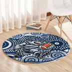 Geelong Cats Round Carpet Aboriginal Dot Pattern - Football Mascot Heritage Pride