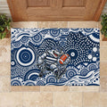 Geelong Cats Rubber Doormat Aboriginal Dot Pattern - Football Mascot Heritage Pride