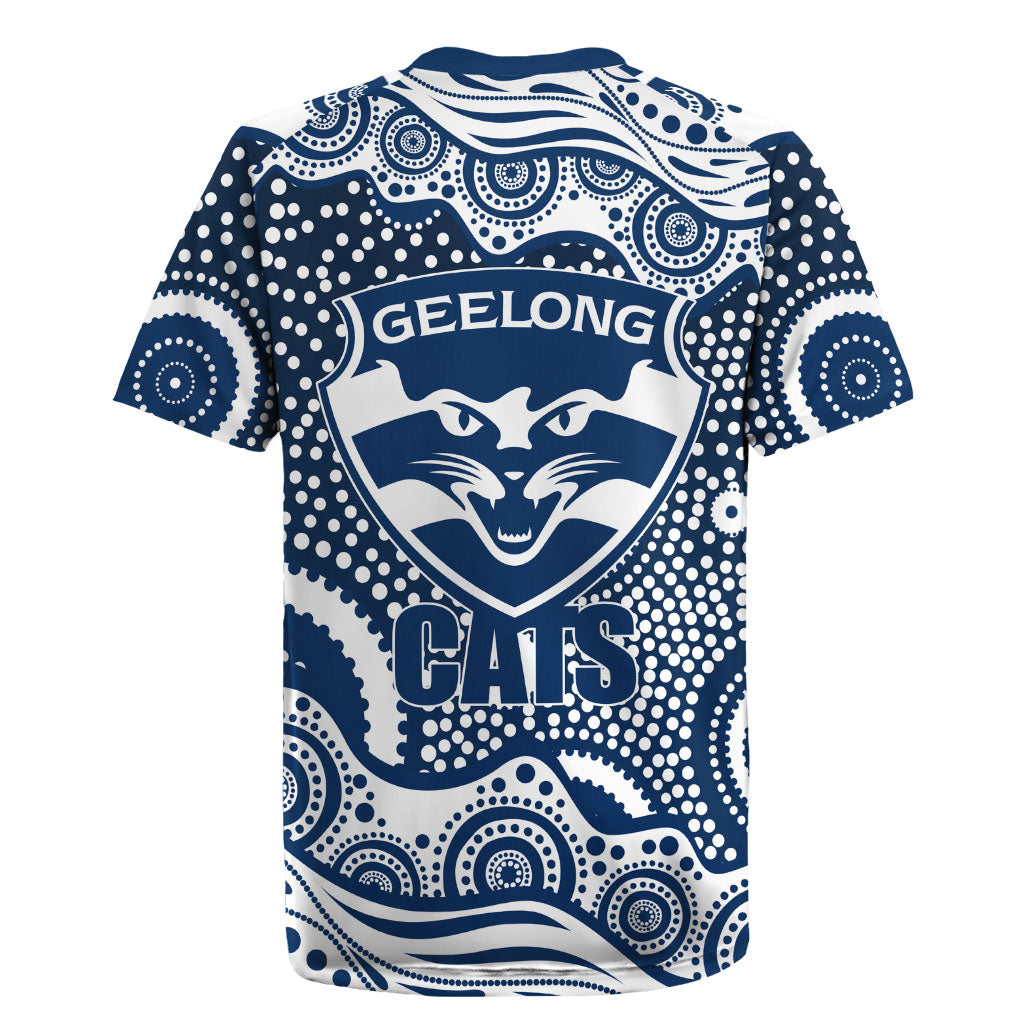 Geelong Cats Rugby Jersey Aboriginal Dot Pattern - Football Mascot Heritage Pride