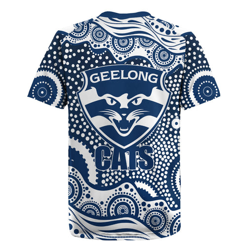 Geelong Cats Rugby Jersey Aboriginal Dot Pattern - Football Mascot Heritage Pride