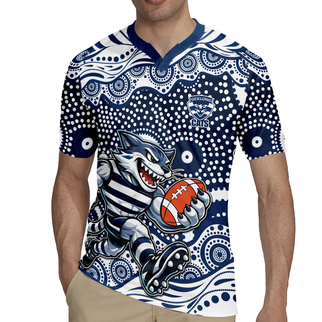 Geelong Cats Rugby Jersey Aboriginal Dot Pattern - Football Mascot Heritage Pride