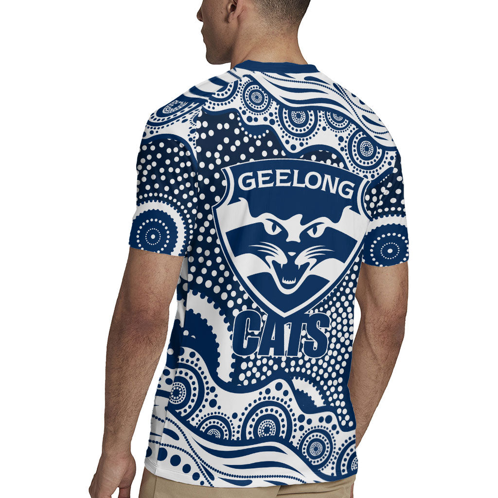 Geelong Cats Rugby Jersey Aboriginal Dot Pattern - Football Mascot Heritage Pride