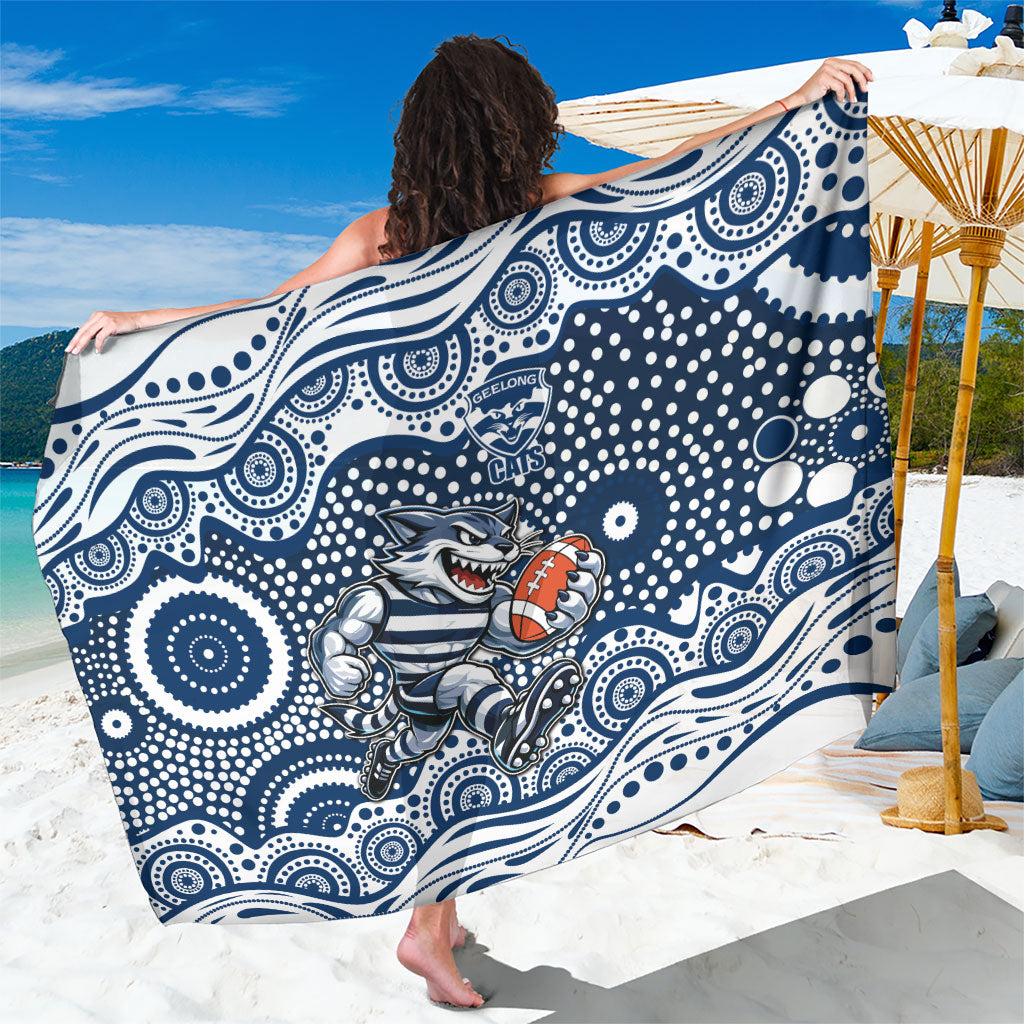 Geelong Cats Sarong Aboriginal Dot Pattern - Football Mascot Heritage Pride