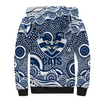 Geelong Cats Sherpa Hoodie Aboriginal Dot Pattern - Football Mascot Heritage Pride