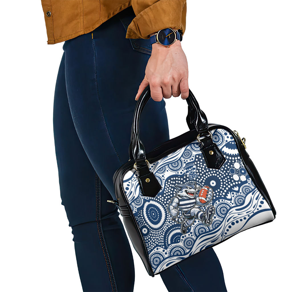 Geelong Cats Shoulder Handbag Aboriginal Dot Pattern - Football Mascot Heritage Pride
