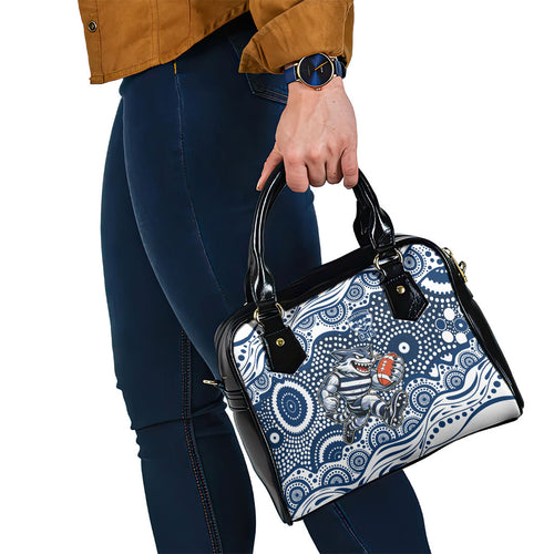 Geelong Cats Shoulder Handbag Aboriginal Dot Pattern - Football Mascot Heritage Pride