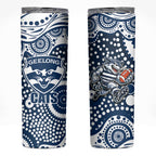 Geelong Cats Skinny Tumbler Aboriginal Dot Pattern - Football Mascot Heritage Pride