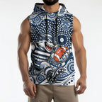 Geelong Cats Sleeveless Hoodie Aboriginal Dot Pattern - Football Mascot Heritage Pride