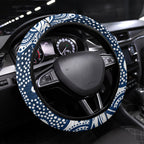 Geelong Cats Steering Wheel Cover Aboriginal Dot Pattern - Football Mascot Heritage Pride