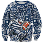 Geelong Cats Sweatshirt Aboriginal Dot Pattern - Football Mascot Heritage Pride