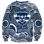 Geelong Cats Sweatshirt Aboriginal Dot Pattern - Football Mascot Heritage Pride
