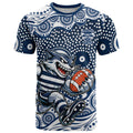 Geelong Cats T Shirt Aboriginal Dot Pattern - Football Mascot Heritage Pride