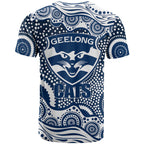 Geelong Cats T Shirt Aboriginal Dot Pattern - Football Mascot Heritage Pride