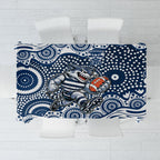 Geelong Cats Tablecloth Aboriginal Dot Pattern - Football Mascot Heritage Pride