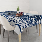 Geelong Cats Tablecloth Aboriginal Dot Pattern - Football Mascot Heritage Pride