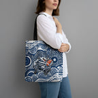 Geelong Cats Tote Bag Aboriginal Dot Pattern - Football Mascot Heritage Pride